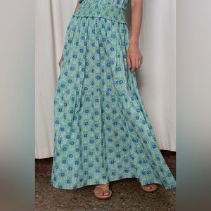 Sylvie Skirt Green and Blue Azalea Ophelia & Indigo